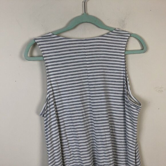 Old Navy L Shift Dress Stretch Pullover Womens Striped Sleeveless Knit A-Line - Picture 8 of 8